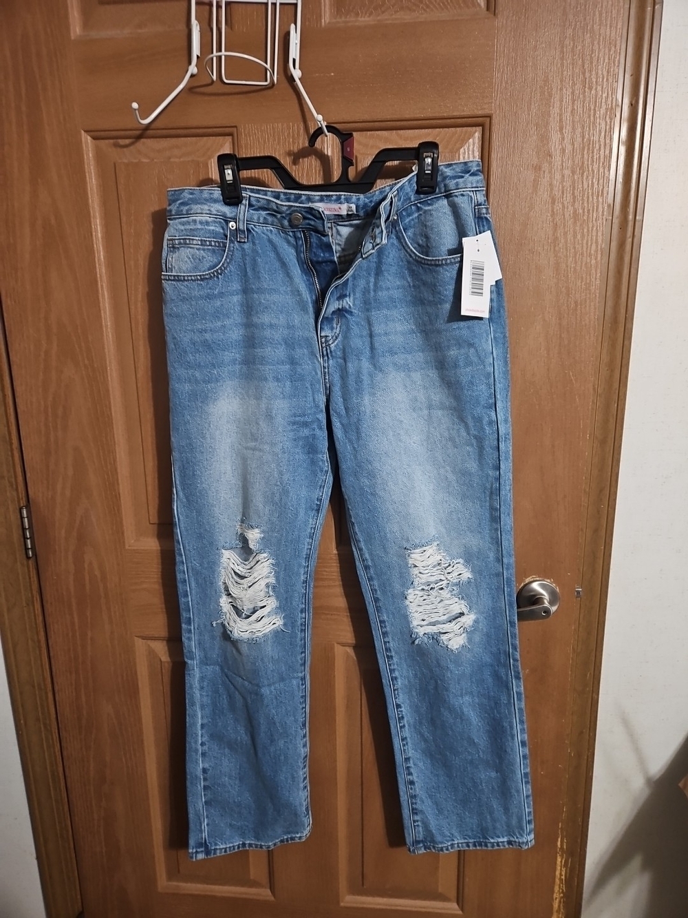 Distressed Womens Shoedazzle Distressed Light Blue Boot Cut Jeans